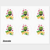 Sticker Rond Chat irlandais chanceux ! (Feuille)