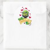 Sticker Rond Chat irlandais chanceux ! (Sac)