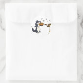 Sticker Rond Chat Jouant Au Violon (Sac)