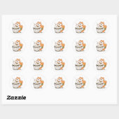Sticker Rond Chat joue du tambour (Feuille)