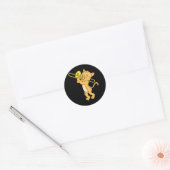 Sticker Rond Chat Jouer Trombone Marching Band Trombone (Enveloppe)