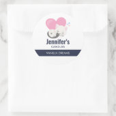 Sticker Rond Chat Kitty blanc mignon Chandelle dormant / Savon (Sac)