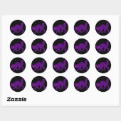 Sticker Rond Chat Kitty Halloween Effrayant Méchant (Feuille)