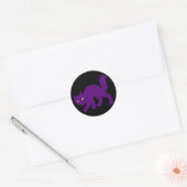 Sticker Rond Chat Kitty Halloween Effrayant Méchant (Enveloppe)