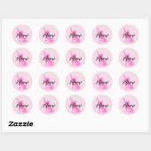 Sticker Rond Chat Kitty Meow Rose (Feuille)
