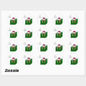 Sticker Rond Chat Kitty Noël (Feuille)