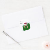 Sticker Rond Chat Kitty Noël (Enveloppe)
