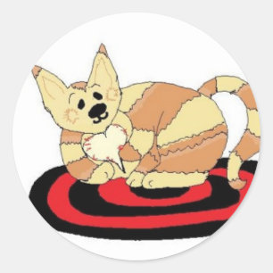 Sticker Rond Chat Kitty Sweet