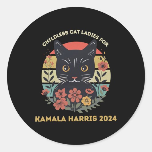 Sticker Rond Chat Ladies Contre Le Fascisme (Devant)