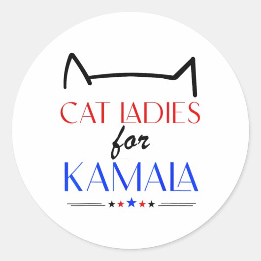 Sticker Rond Chat Ladies Pour Kamala (Devant)