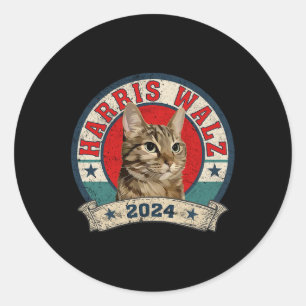 Sticker Rond Chat Ladies Pour Kamala Harris Tim Wheimer Electio