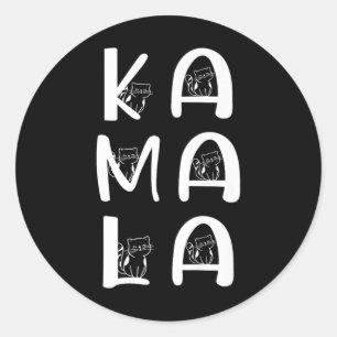 Sticker Rond Chat Letting Positive Kamala Harris Walz Walz Walt