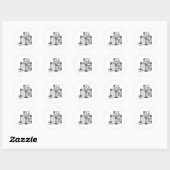 Sticker Rond Chat lisant un livre (Feuille)