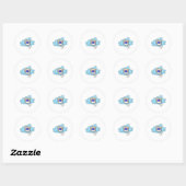 Sticker Rond Chat lisant un livre (Feuille)