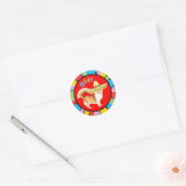 Sticker Rond Chat long Fiesta Chihuahua (Enveloppe)