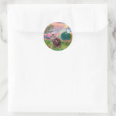 Sticker Rond Chat Maine Coon - Ange des Nuages (Sac)