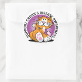Sticker Rond Chat Maladie de Crohn (Sac)