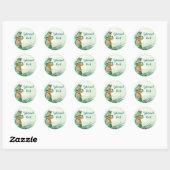 Sticker Rond Chat maman vintage avec chatons (Feuille)