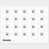 Sticker Rond Chat mangeant des sushis (Feuille)