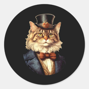 Sticker Rond Chat Mariage mariée Groom Animaux Propriétaires Ch