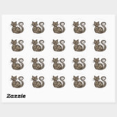 Sticker Rond Chat mécanique Steampunk (Feuille)