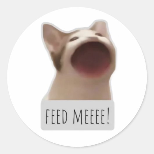 Sticker Rond chat mème drôle (Devant)