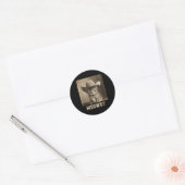 Sticker Rond Chat Meowdy vintage (Enveloppe)