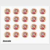 Sticker Rond Chat Merci mignon (Feuille)