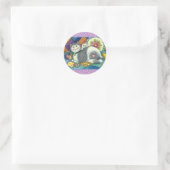 STICKER ROND CHAT MÈRE & CUISINE, QUILTS EN PATCHWORK, PINCUSHI (Sac)