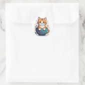 Sticker Rond Chat mignon (Sac)
