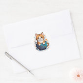 Sticker Rond Chat mignon (Enveloppe)