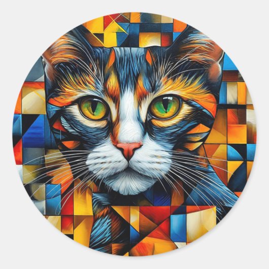 Sticker Rond Chat mignon (Devant)