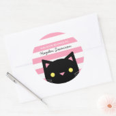Sticker Rond Chat mignon | Ce Livre Appartient À (Enveloppe)
