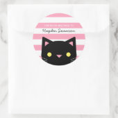 Sticker Rond Chat mignon | Ce Livre Appartient À (Sac)