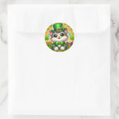Sticker Rond Chat mignon/chaton Saint Patrick's Day (Sac)