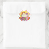 Sticker Rond Chat mignon de Pâques kawaii (Sac)