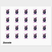 Sticker Rond Chat mignon et adorable s5 (Feuille)