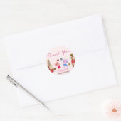 Sticker Rond Chat mignon et cadeaux | Fête d'anniversaire rose (Enveloppe)
