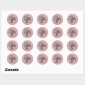 Sticker Rond Chat Mignon Lait Chocolat – Boisson Confortable & (Feuille)