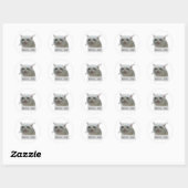 Sticker Rond chat mignon mème (Feuille)
