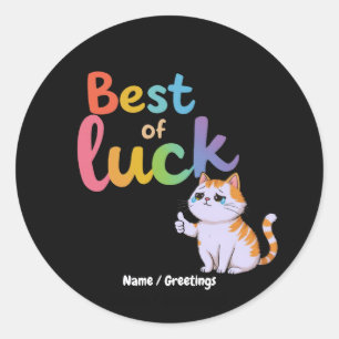 Sticker Rond Chat mignon mémé pleurant Illustration sarcastique