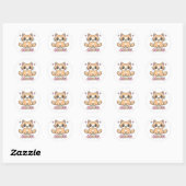 Sticker Rond chat mignon miaou (Feuille)