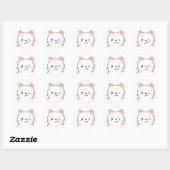 Sticker Rond Chat mignon whiskers Wink Blanc Chat Propriétaire (Feuille)