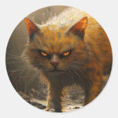 Sticker Rond Chat monstre (Devant)