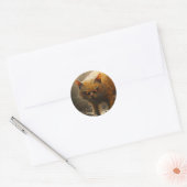 Sticker Rond Chat monstre (Enveloppe)