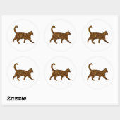 Sticker Rond Chat mousseux (Feuille)