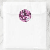 Sticker Rond CHAT MUSICALE, rose violet Fuchsia et blanc (Sac)