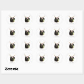 Sticker Rond Chat Mystic Bloom (Feuille)