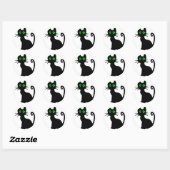 Sticker Rond Chat noir (Feuille)