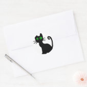 Sticker Rond Chat noir (Enveloppe)